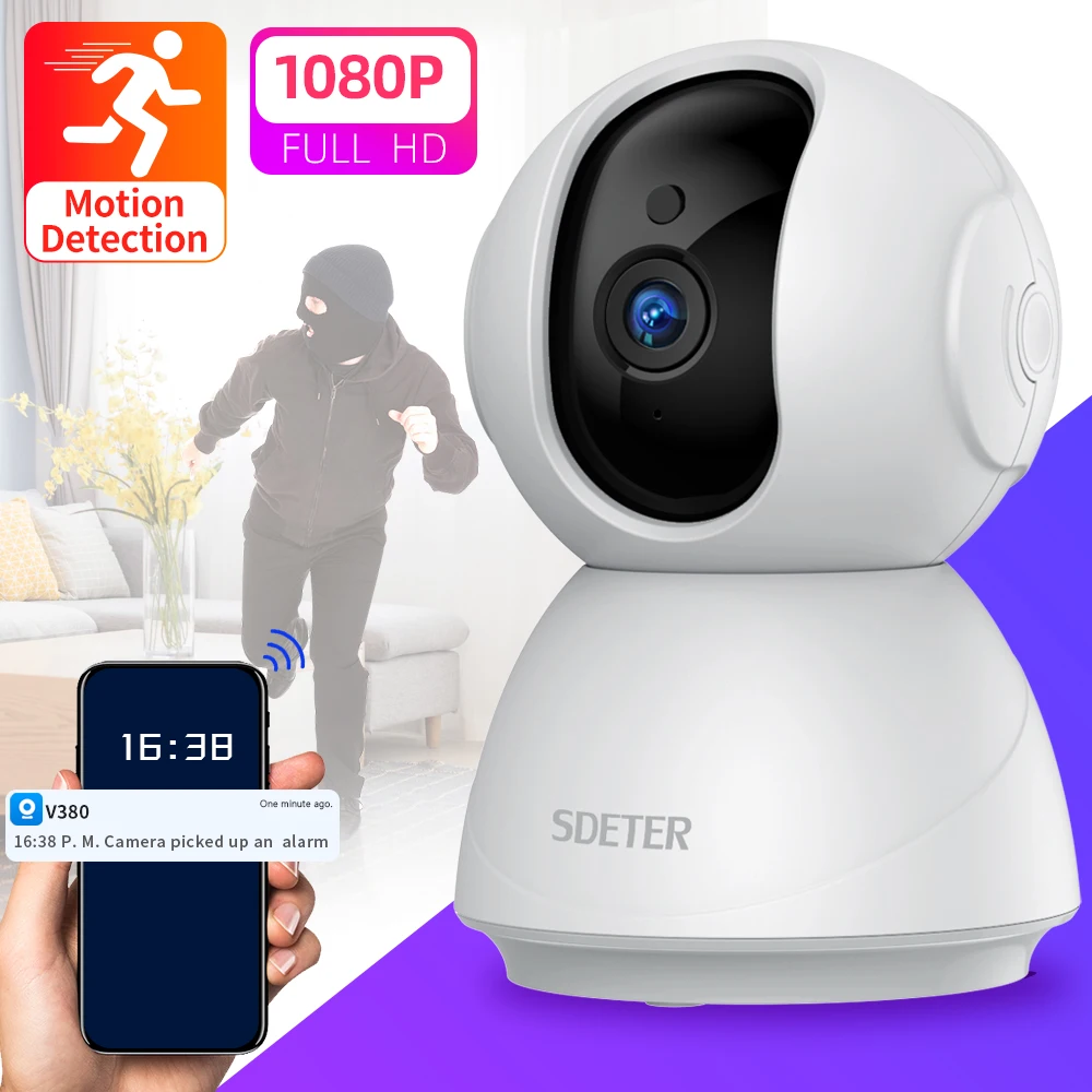 IP-камера видеонаблюдения SDETER 1080P Wi-Fi 720P | Безопасность и защита