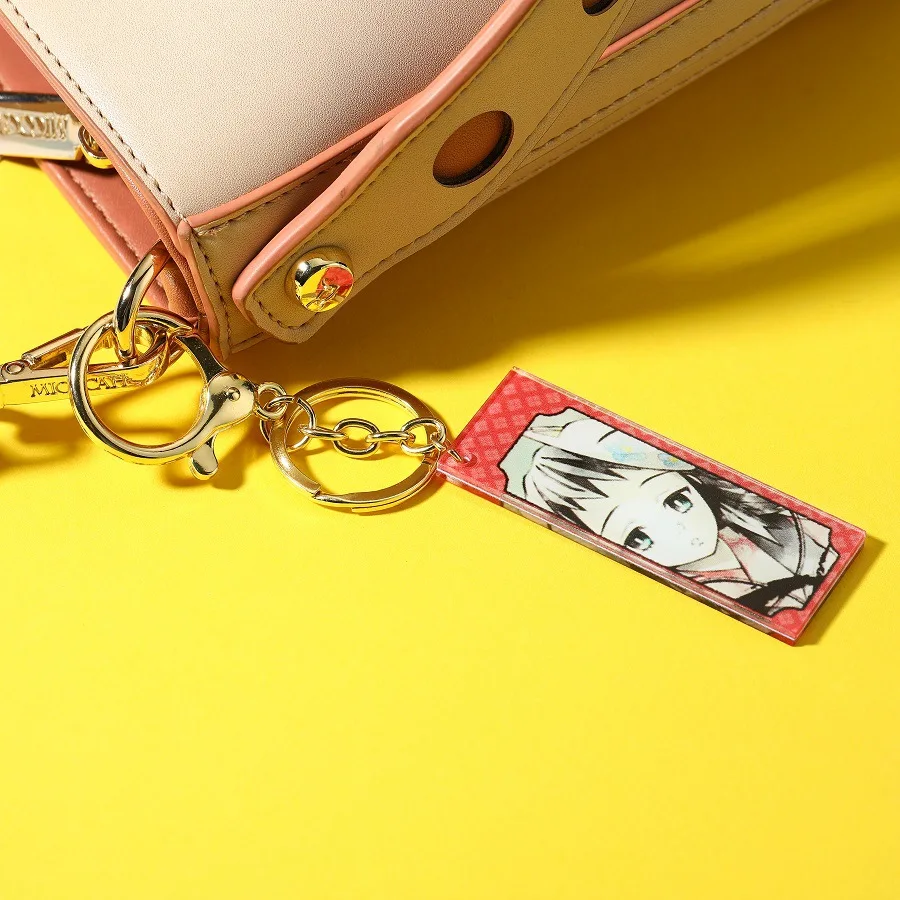 Anime Demon Slayer Kimetsu no Yaiba Keychains Acrylic Kamado Tanjirou Cosplay Double Sides Print Key Rings Bag Pendant Key Tings