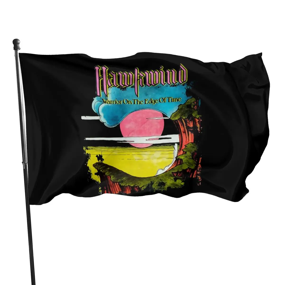 

Hawkwind T on Theof Time 100 Official Prog Rock Psychedelic 3D Text High Quality Women Top Hipster Flag