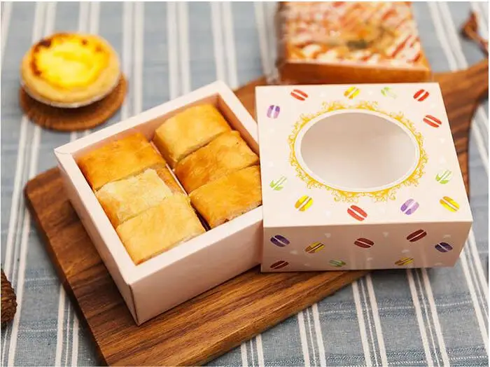 15 шт. упаковка для печенья Макарон коробка выпечки прозрачное окно подарочная