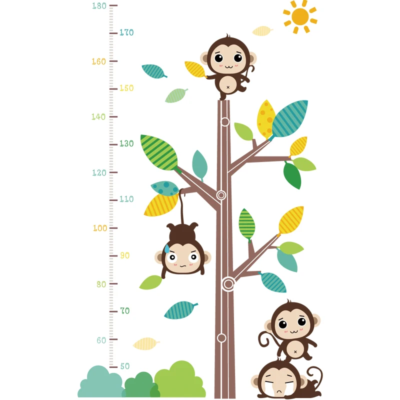 

Cartoon Height Measurement Wall Stickers Kids Room Wall Decoration Decals for Furniture 3D Stereo Wallpaper Self Adhesive