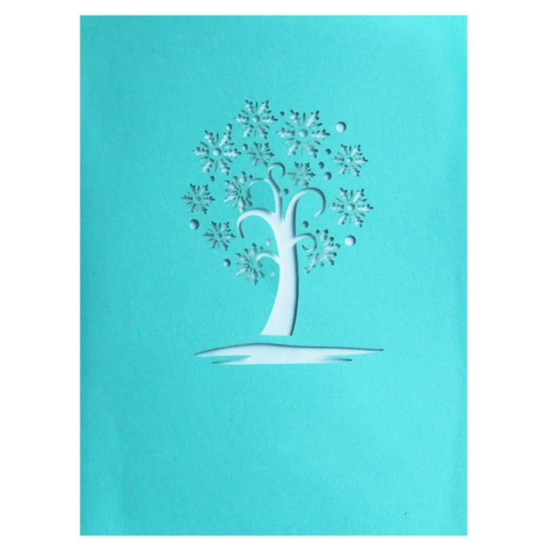 1 шт. Рождественская открытка Снежинка всплывающие карты с конвертом наклейки