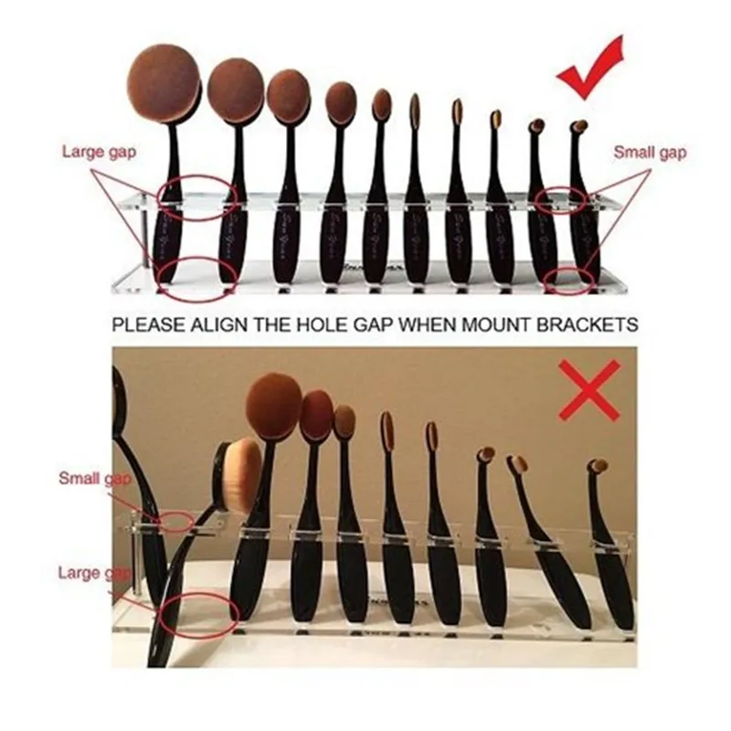 10 сетки акриловые Зубная щётка овальные макияжные кисти Дисплей держатель