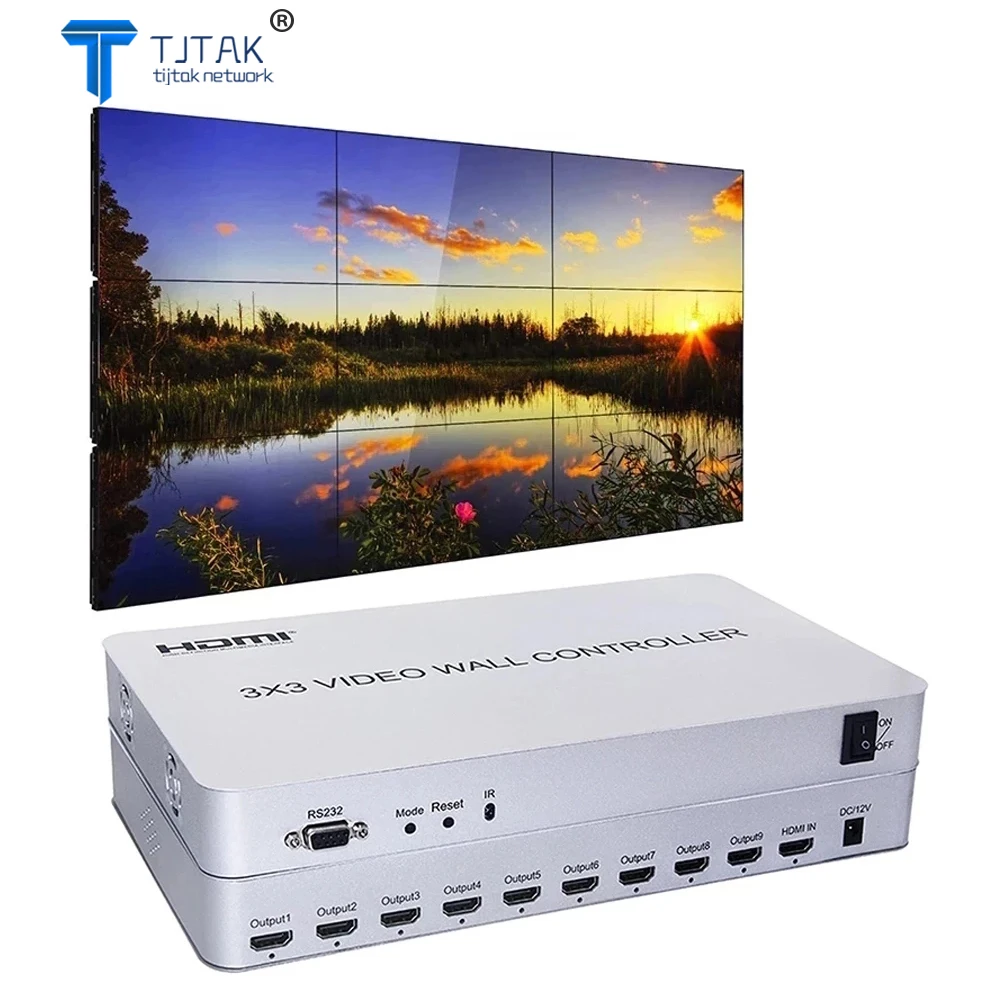 3x3 настенный видеоконтроллер | 9 каналов 1 вход HDMI и выходов 13 режимов отображения