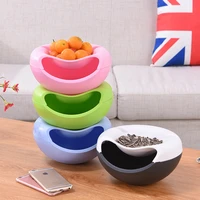 double layer dried fruit tray to eat melon seeds artifact creative mobile phone holder desktop household plastic fruit candy box