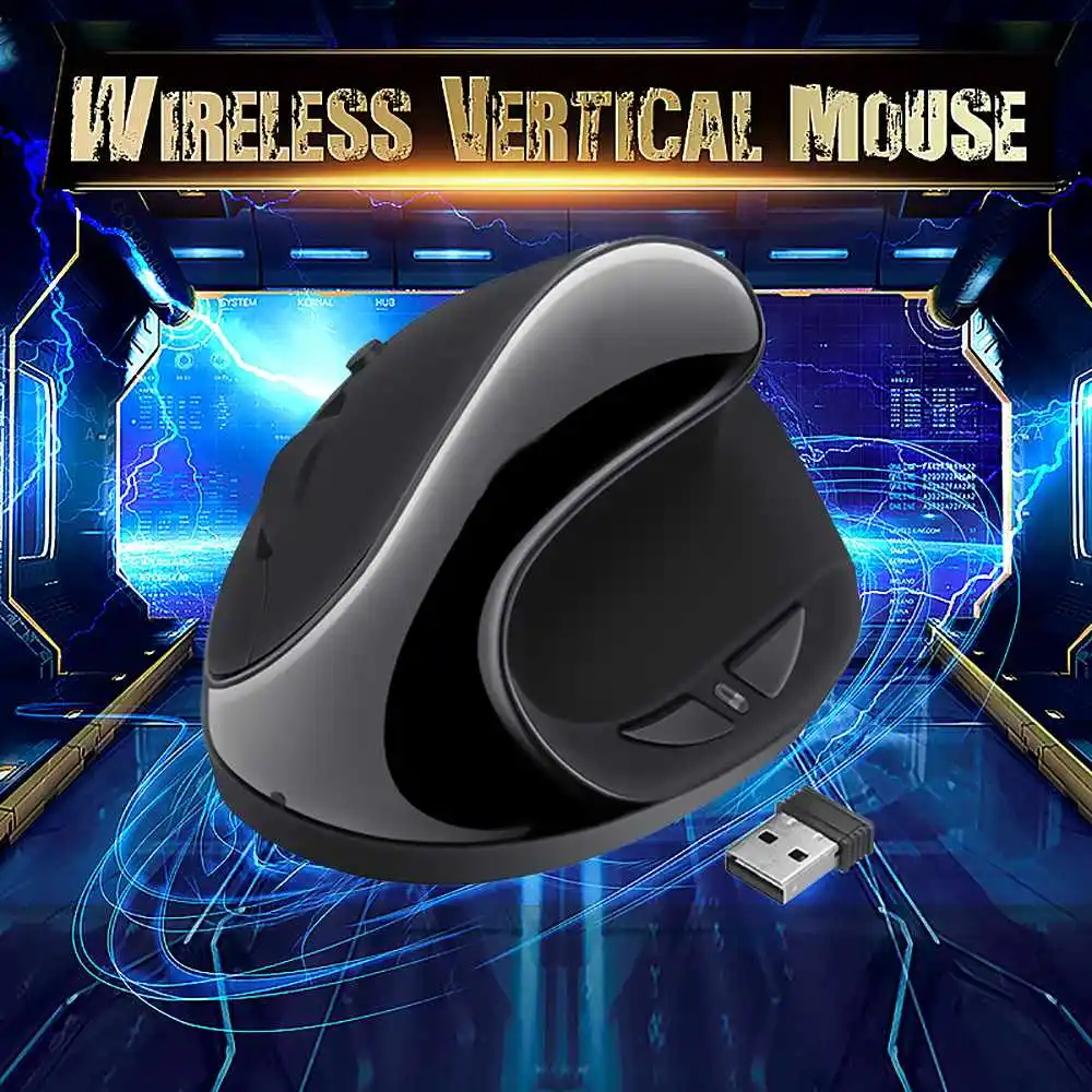 

Вертикальная беспроводная мышь 2,4 ГГц, 1600DPI, 6 кнопок, эргономичная оптическая компьютерная игровая мышь, геймерские мыши для ноутбука, ПК