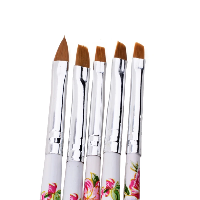 5 шт. УФ гель цветные акриловые кисти для дизайна ногтей Дизайн ногтя маникюрные