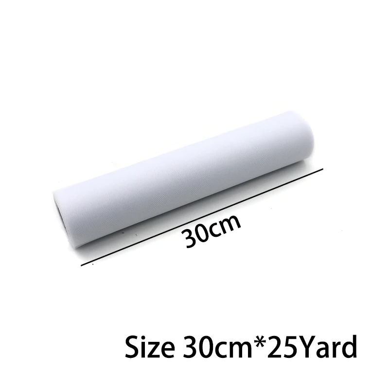Свадебное украшение 30 см 25 ярдов тюль в рулоне ткань белая органза катушка для