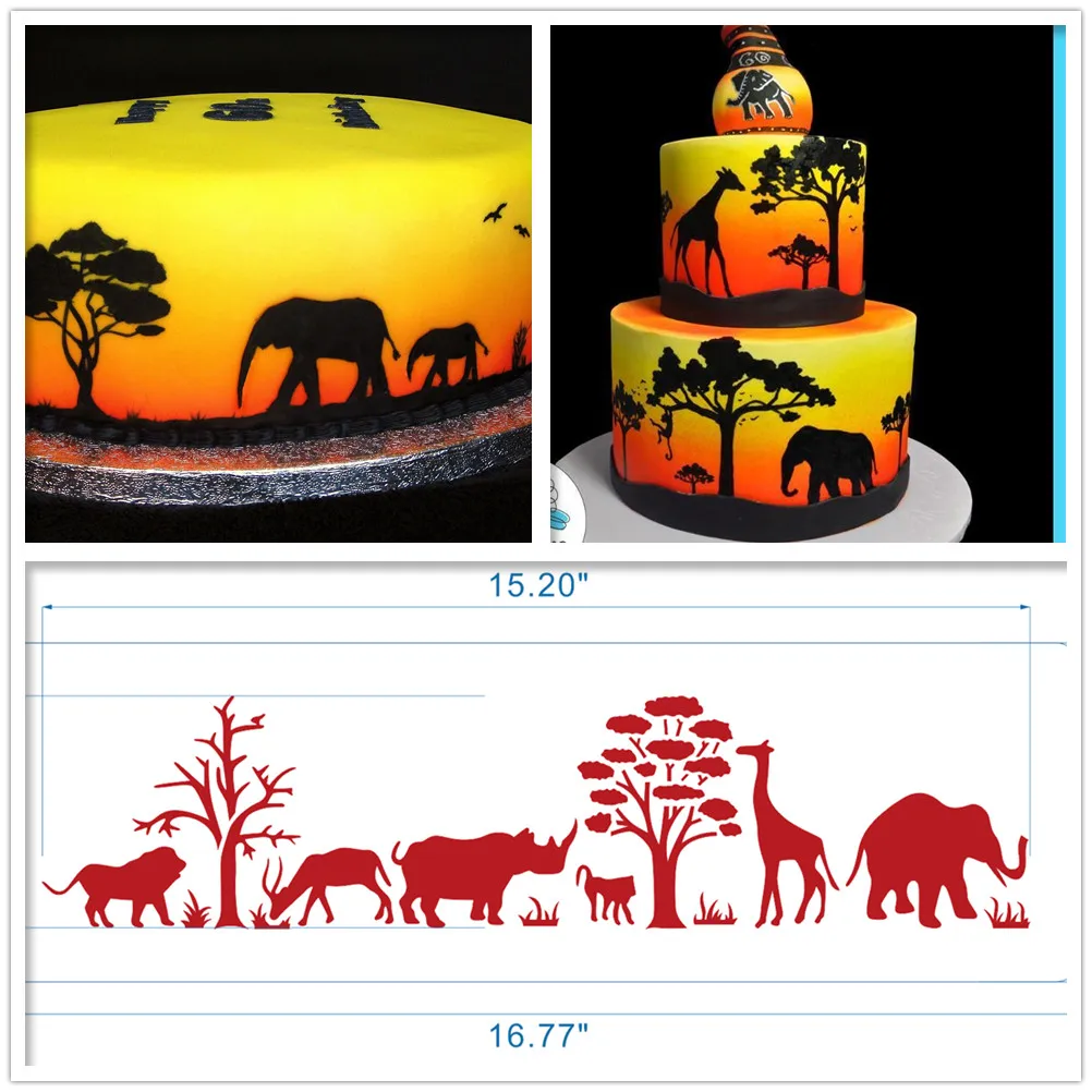 Трафарет для торта в стиле джунглей | Дом и сад