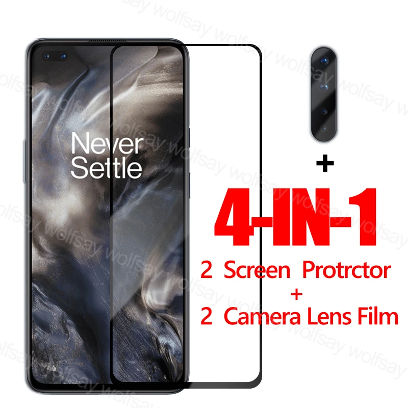 Vidrio de pegamento completo para OnePlus Nord Protector de pantalla para OnePlus 8T 7T Nord Película protectora de vidrio templado para teléfono para OnePlus Nord
