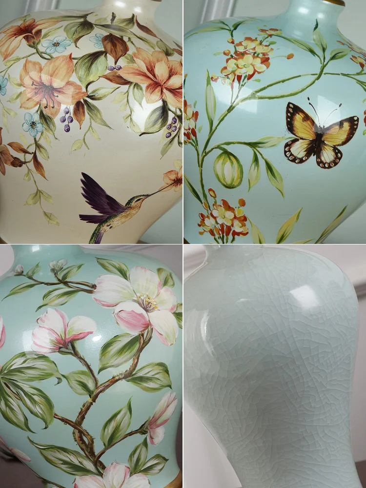 Керамическая Настольная лампа TUDA в европейском стиле для спальни гостиной