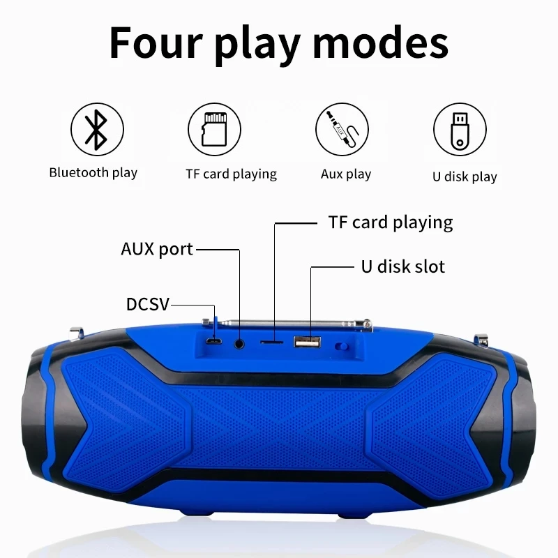 

High Power Wireless Bluetooth Speakers Portable Outdoor Column Stereo Subwoofer Waterproof Boom Box Radio For PC Xiaomi IPhone