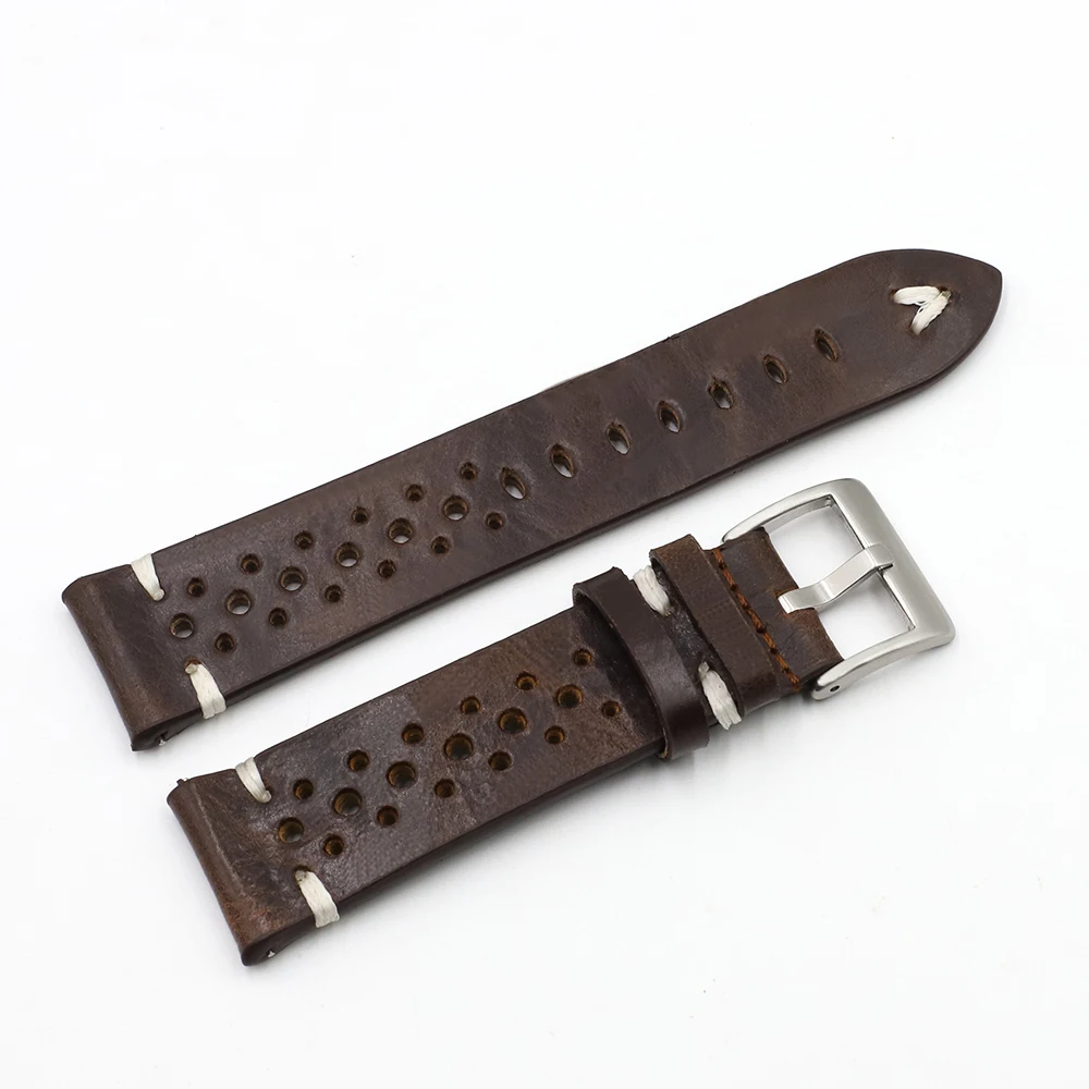 Винтажный кожаный ремешок ручной работы аксессуары для часов браслет 18 мм 20 22 24