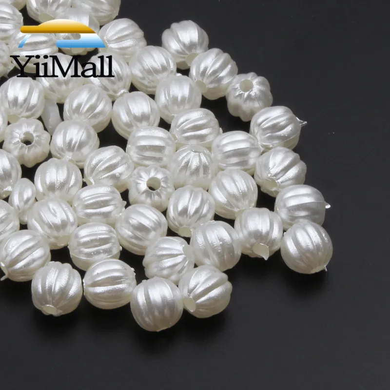 YiiMall 100 шт. бусины из искусственного жемчуга цвета слоновой кости 8 мм акриловые