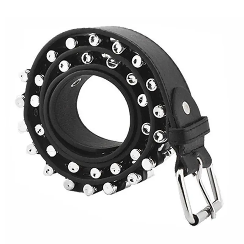 

Fashion Ladies Men Punk Imitation Leather Belt Hollow Wild Waistband 32CF