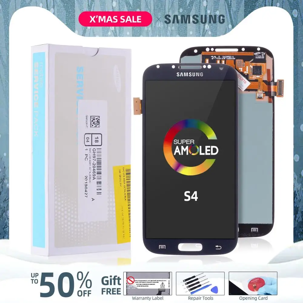 AMOLED дисплей для SAMSUNG Galaxy S4 ЖК-дисплей кодирующий преобразователь сенсорного экрана в сборе Замена GT-i9505 i9500 i9505