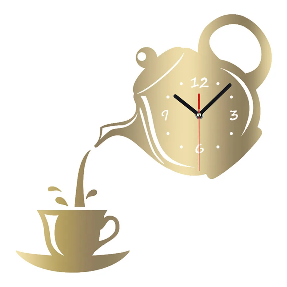 DIY настенные часы с зеркальной поверхностью эффект электронные домашний декор