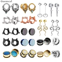 guemcal stainless steel crystal ear gauge plug and tunnel 6 25mm ear tunnel flesh ear expander ear gauges body jewelry piercings