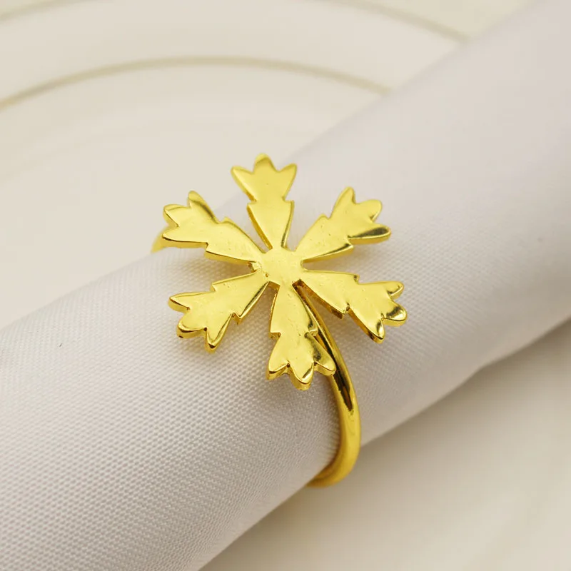 

12Pcs/Lot Christmas Snowflake Napkin Ring Napkin Buckle for Wedding Party Decoration