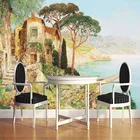 Пользовательские Настенные обои 3D абстрактные морские пейзажи картина маслом Фреска гостиная ТВ ресторан водонепроницаемые 3D наклейки