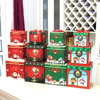 3pcs christmas decoration gift wrapping boxes cute pattern xmas holiday party candy packaging case