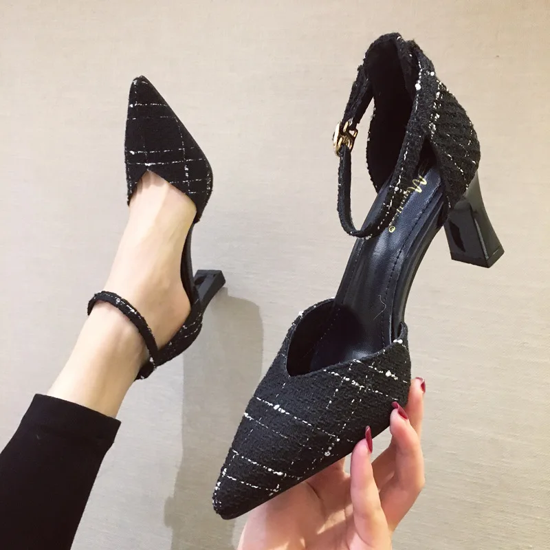 Новинка 2020 года Модные туфли на высоком каблуке с красной подошвой Офисные