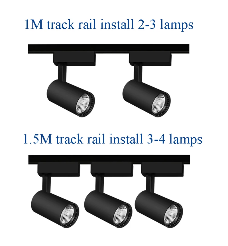 

Whole Set Led Track Lights 12/20/30/40W 220V COB Track Lamp Rail Spotlights Lighting Fixture Led Spot Light for Home Store