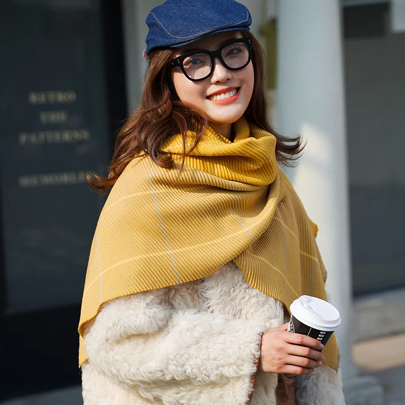 

New Japanese ins crumpled women's scarves in autumn winter 2020Double purpose shawl scarf with thickened warm and fragrant style