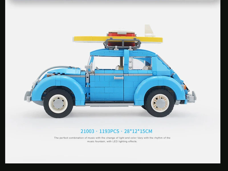 Создатель 21001 Volkswagen T1 ван кемпер 10220 10242 мини купер 21002 21003 жук 10252 10258 лондонский автобус 21045 строительные блоки
