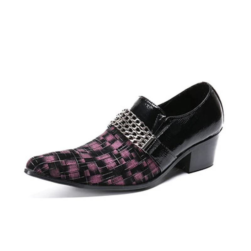 Мужские официальные туфли на высоком каблуке деловые классические мужские