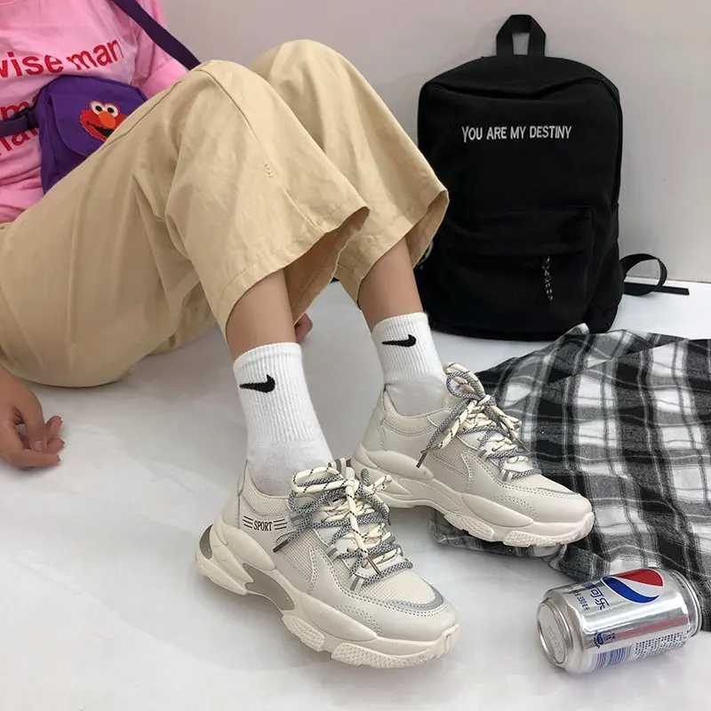 

Spring and summer 2020 new breathable and versatile thick bottom sports casual shoes fashion mesh dad shoes women tide X236