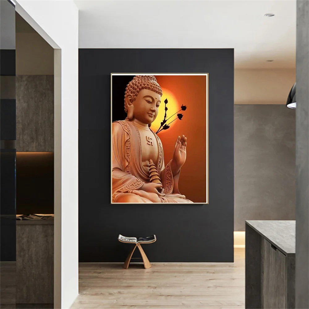 Алмазная 5D картина сделай сам Набор для вышивки крестиком религиозного Будды