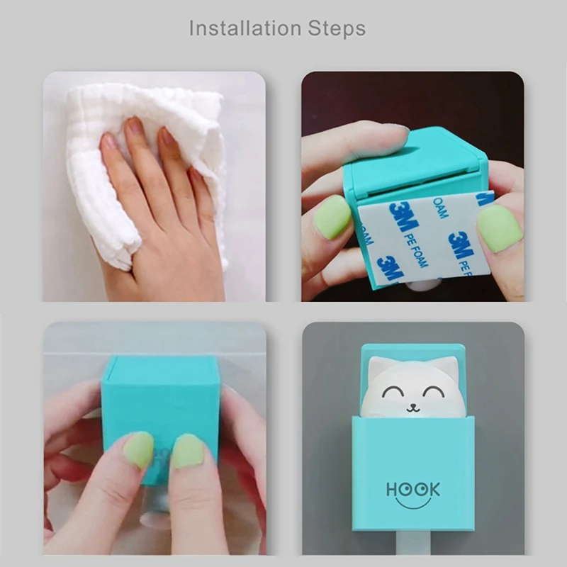 Декоративные крючки с изображением мультяшного кота настенное клейкое покрытие