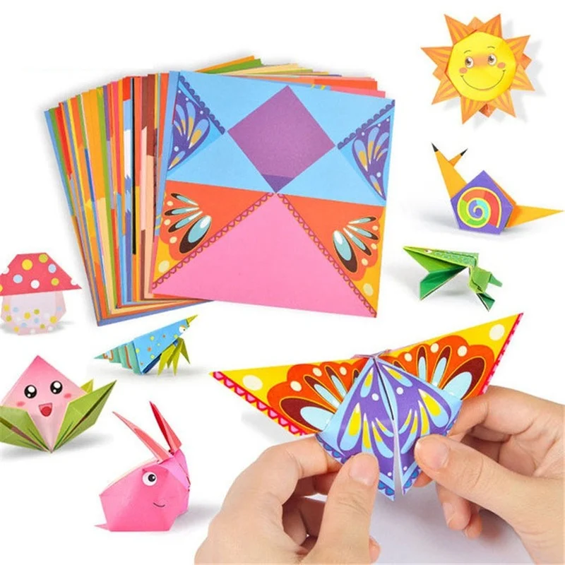 

54 PCS 3D Puzzle DIY Children Origami Paper Book for Animal Pattern Folding Toy Kids Handmade Kindergarten Arts and Crafts Toys