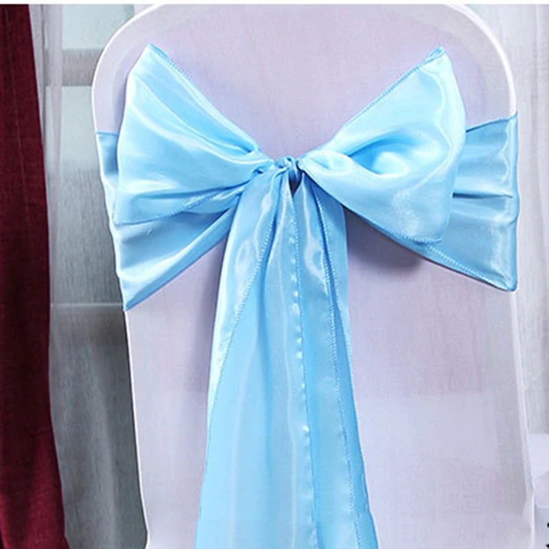 50 шт./лот ленты для свадебных стульев атласная ткань галстук бабочка лента