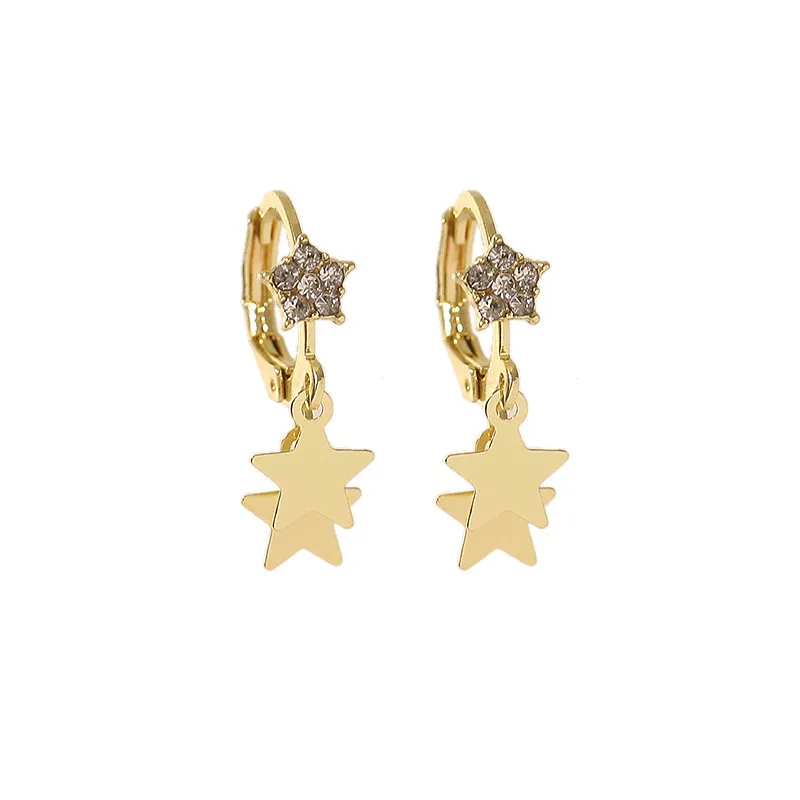 2021 новые модные женские блестящие серьги в стиле ретро с пятиконечными звездами