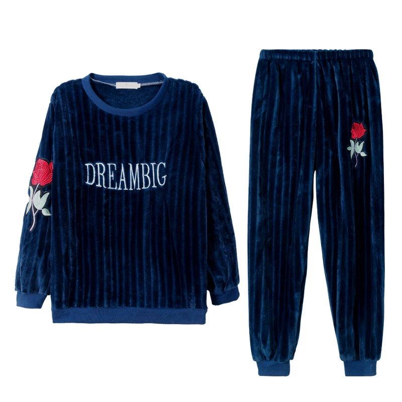 Рождественская Пижама для взрослых женщин теплая фланелевая одежда сна комплект