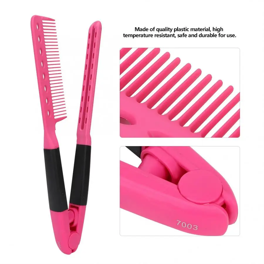 Пластик Портативный шина расческа для выпрямления волос кудрявый укладке