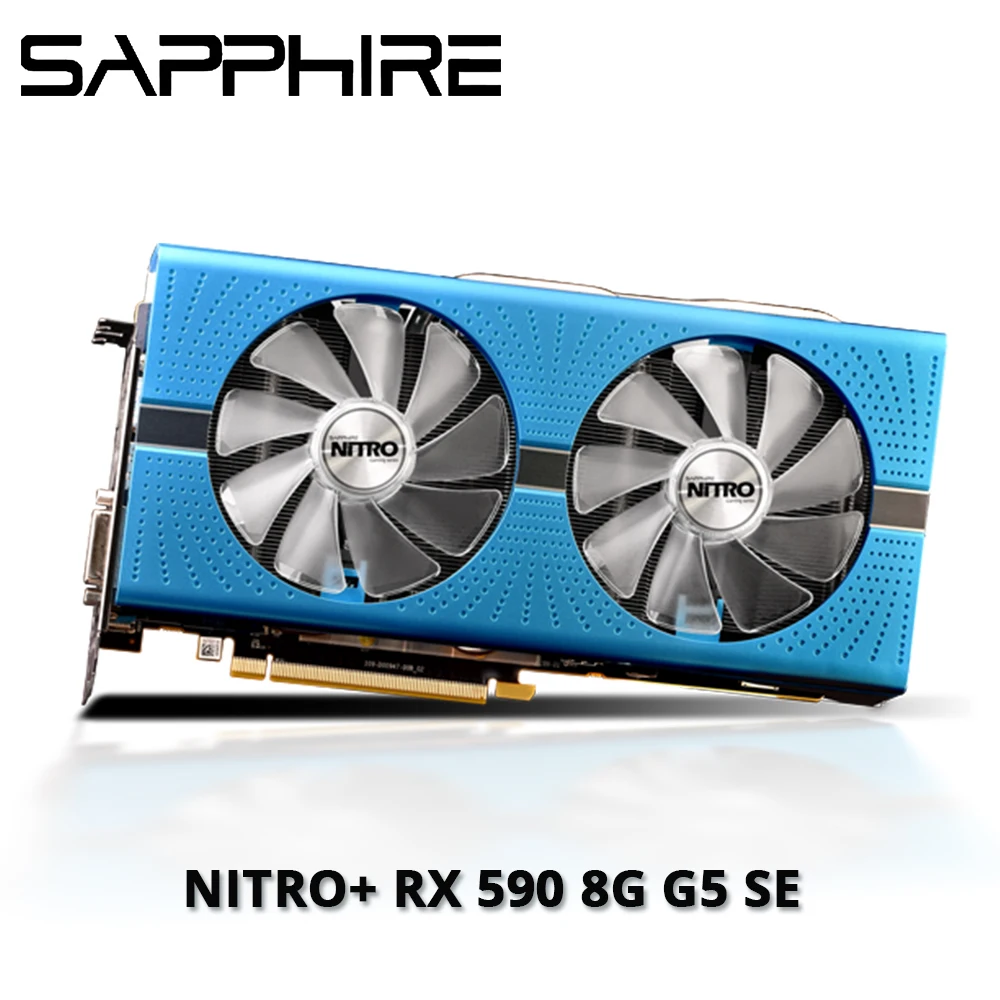 Видеокарта SAPPHIRE Blue NITRO + rx 590 8GB G5 SE GDDR5 256 bits 12nm amd 8400MHz placa de для игрового ПК| |