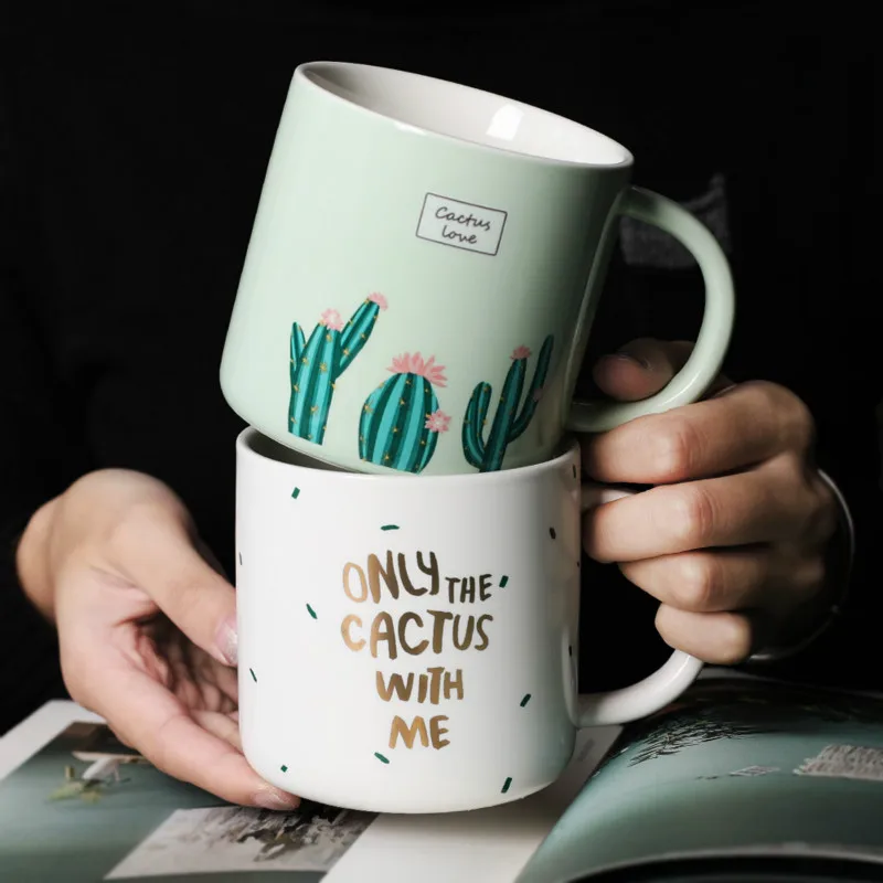 Кружка FUNBAKY керамическая с изображением кактуса 300 мл|Кружки| |
