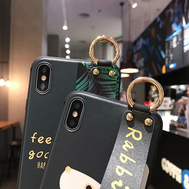 Винтажный чехол для телефона LOVECOM с листьями и ремешком на запястье iPhone 12 Mini 11 Pro Max