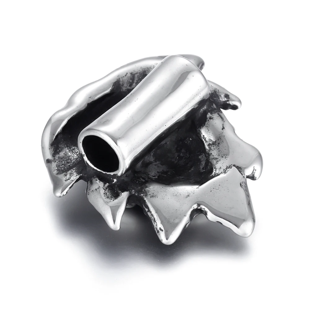 Из нержавеющей стали Череп пирата слайдер бусины 6 мм отверстие винтажный