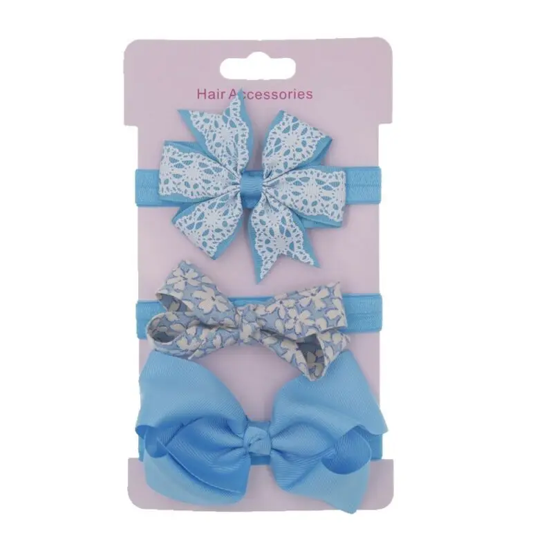 Комплект из 3 предметов бант на голову повязка с цветком для малышей и детей