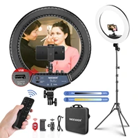 neewer 18 inch led ring light with stand and wireless remote 55w makeup ringlight with tubephone holderball head for vlogging