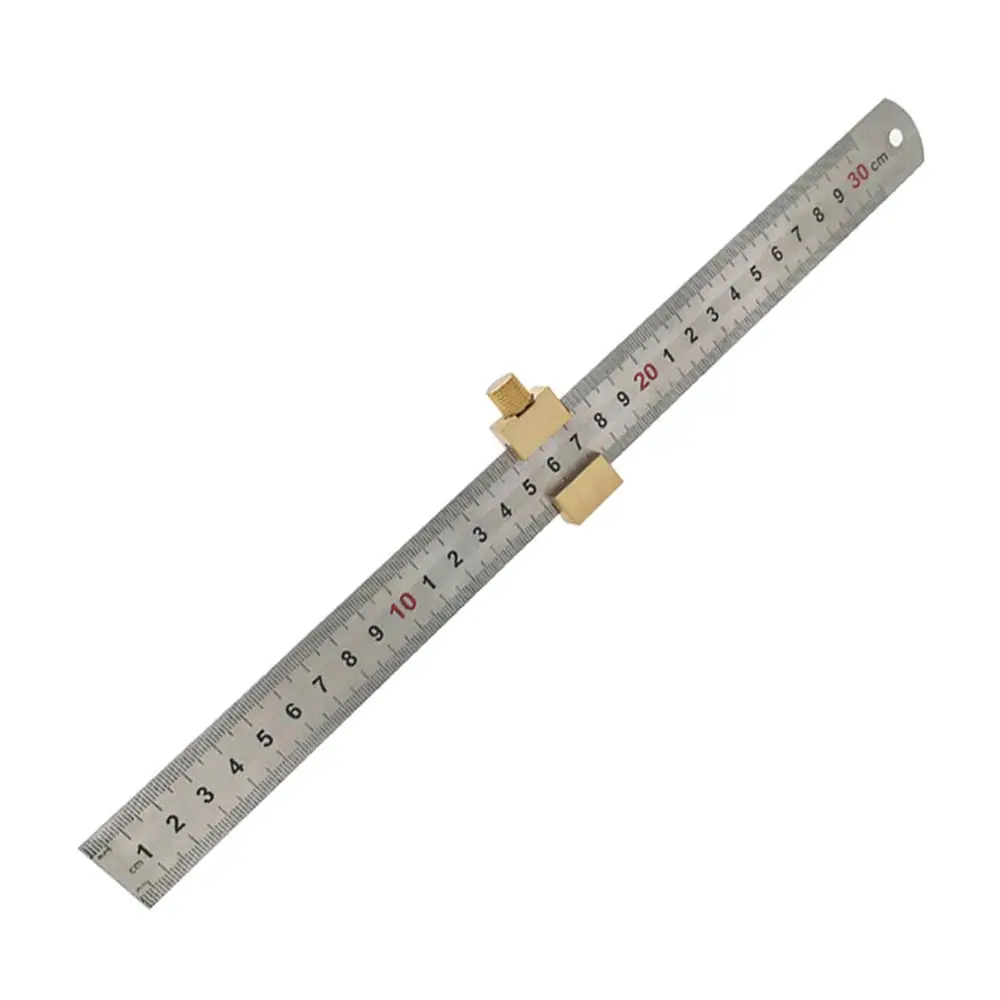 

Woodworking Angle Scriber Stainless Steel Ruler Brass Locator Positioning Block For Engineering Woodwork Marker