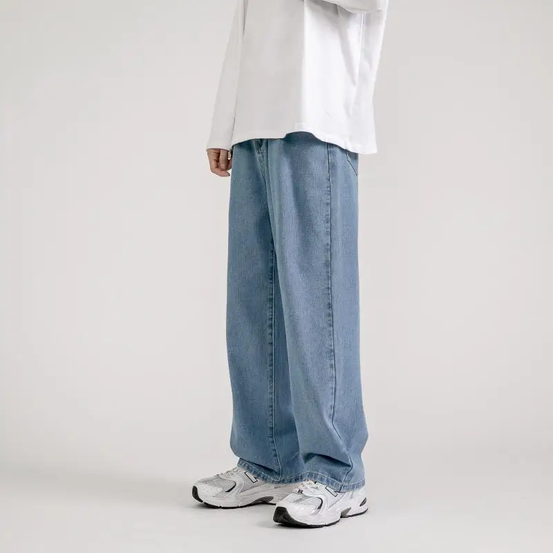 Jeans male port style spring new fashion brand straight loose ins trend wide-leg drape mopping the floor