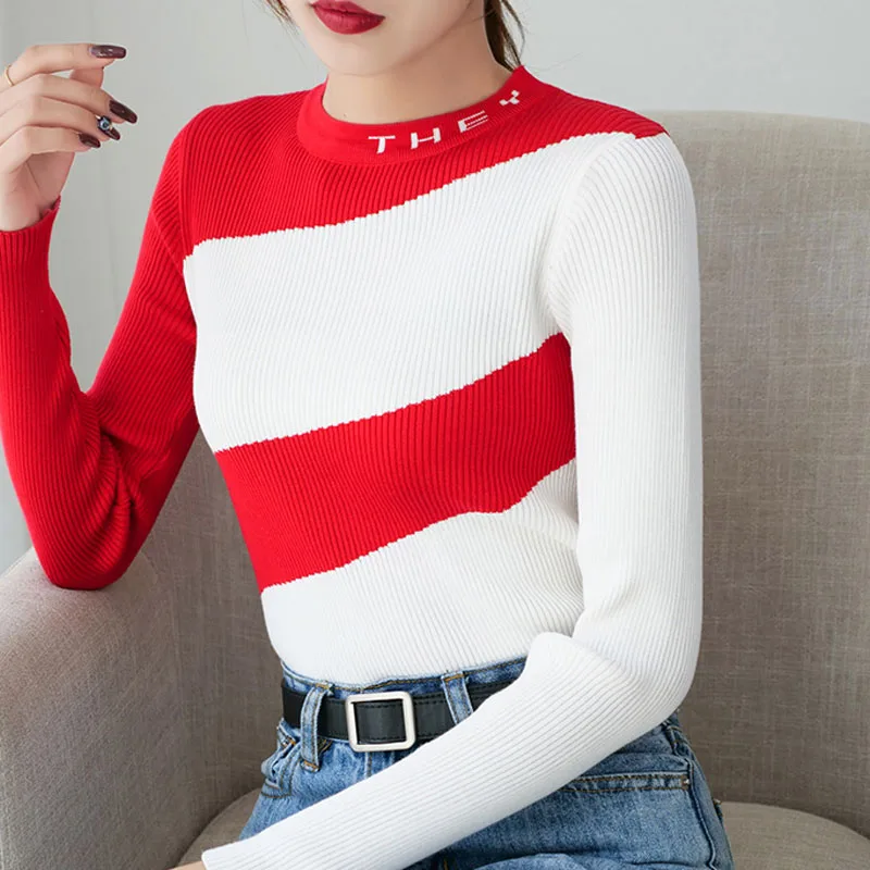 Sueter mujer invierno 2018 вязаный свитер для женщин harajuku в Корейском стиле с воротником