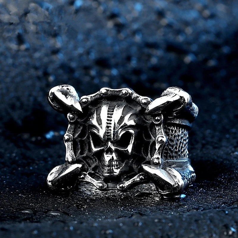 

European and American Fashion Ghost Claw Domineering Men's Ring Fashion personality punk hip hop stainless steel ring wholesale