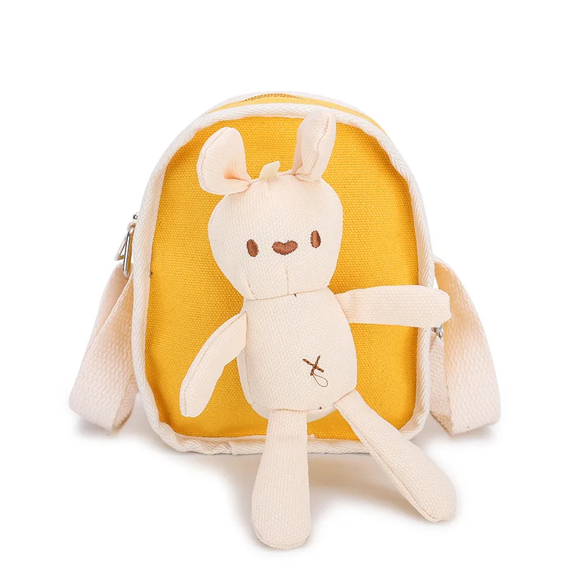 Rabbit Children's Small Square Shoulder Bag Cute Kids Coin Purse Phone Pouch Handbags Wallet Lovely Girls Canvas Crossbody Bags
