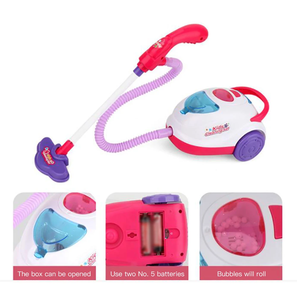 Мини-игрушка для уборки дома "Вакуумный очиститель" с звуком и светом для детей.